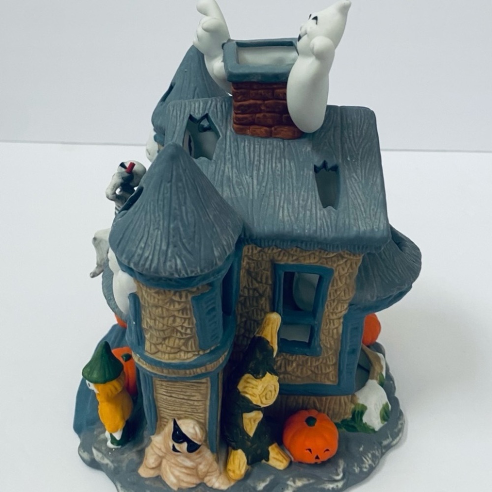 Vintage PartyLite Halloween Haunted House Ceramic Tealight Candle Holder P7311 - Picture 5 of 8